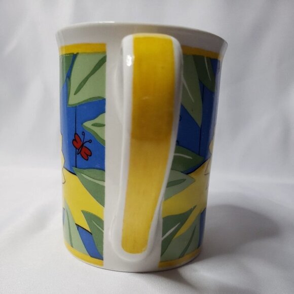 Lion in Jungle Mug Kids Ceramic Yellow Green Blue Fun Playful - Picture 3 of 9